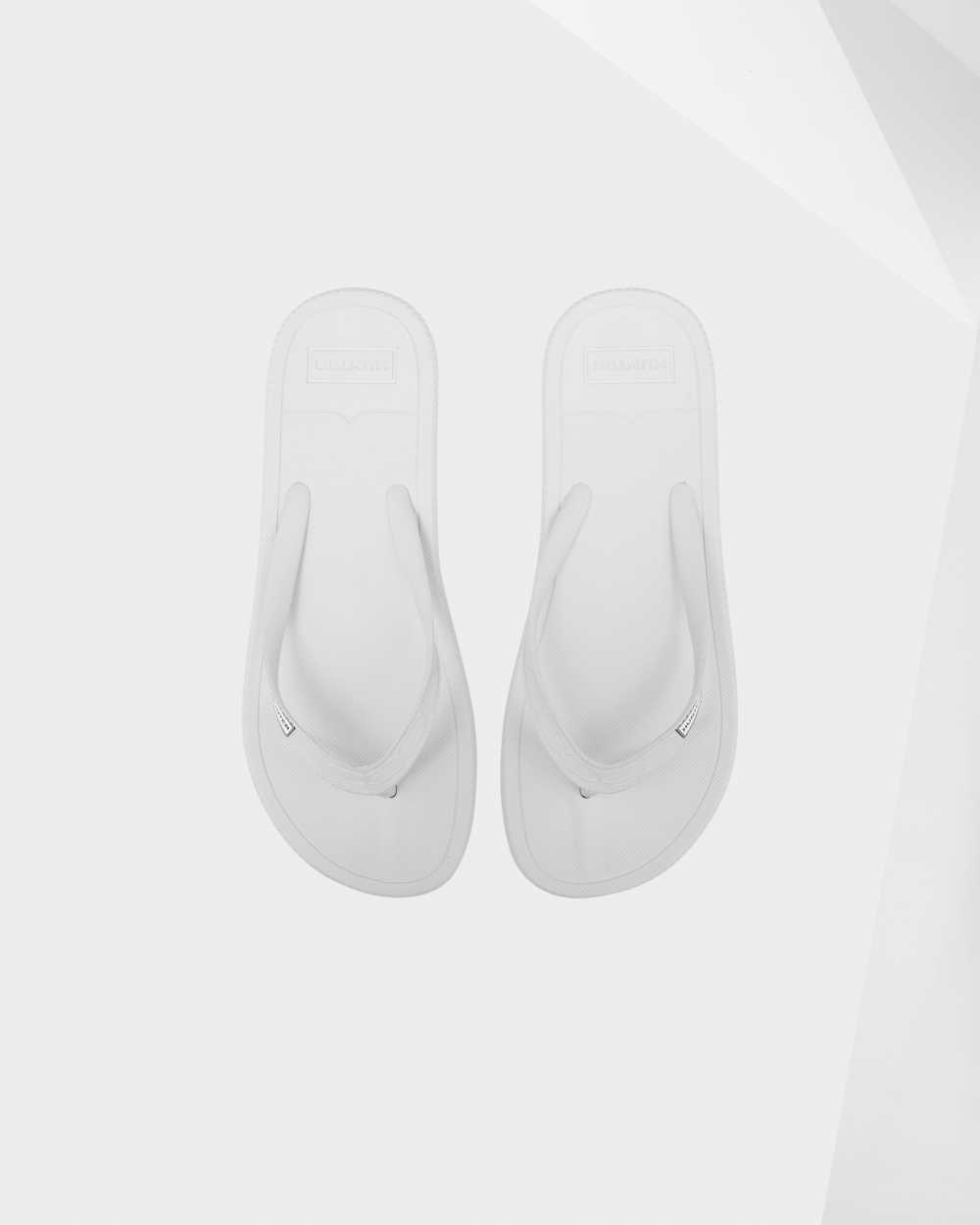 Womens Hunter Original Flip Flops White | DKLQES-270